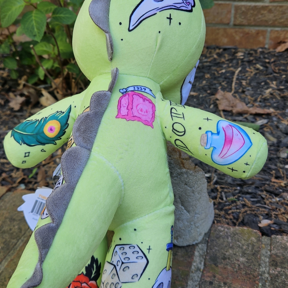 Tattoo Zoo 2023 Thrash The Dino 14" Plush With Tags Punk Rock Plush - Picture 12 of 14